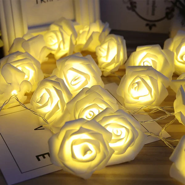 LED Rose Flower String Lights Décor